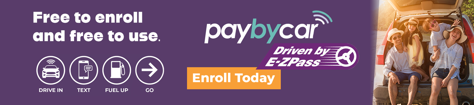 Pay By Car Banner explaining how to use the program